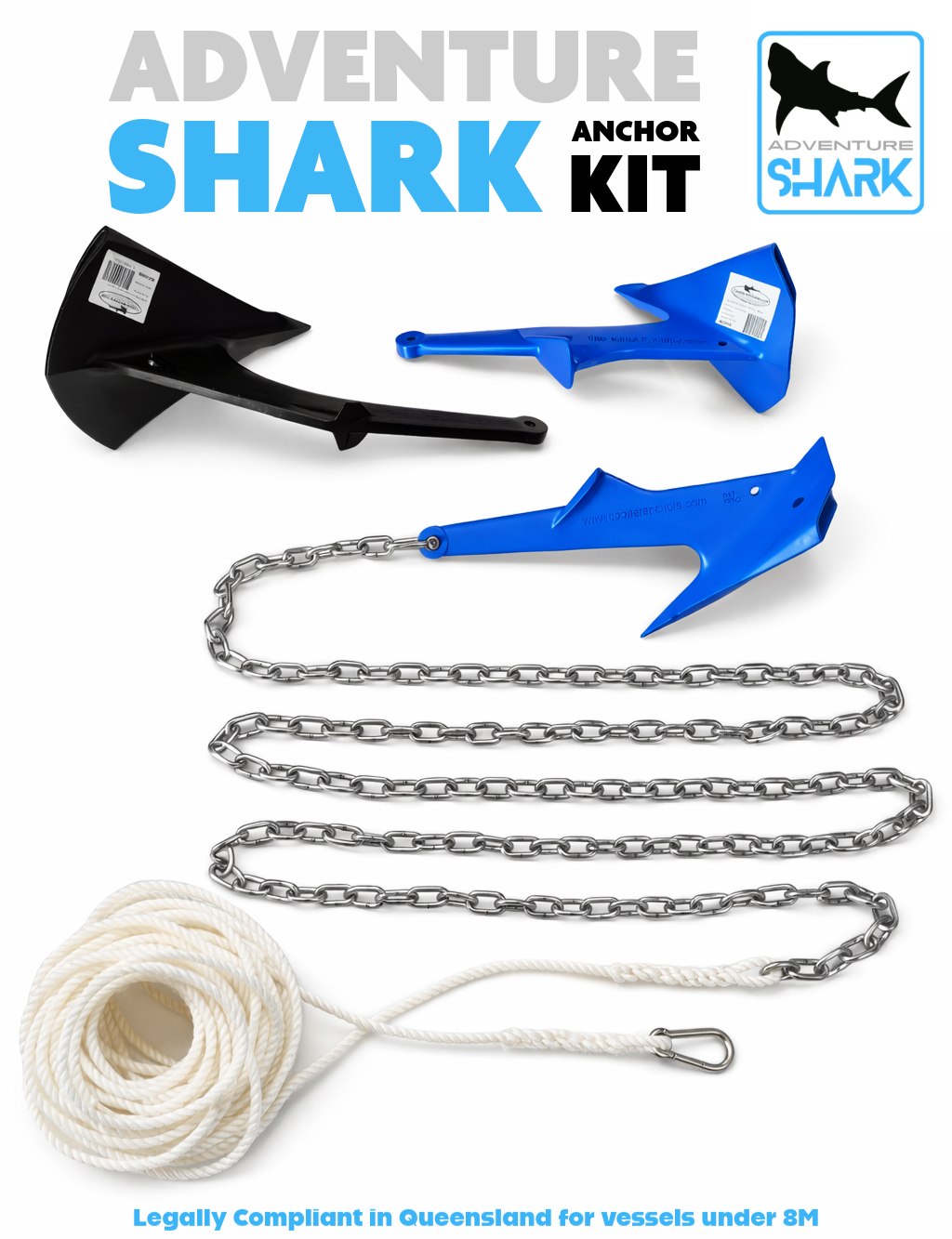 1.0Kg / 2.2lb Blue Nylon Cooper Anchor kit